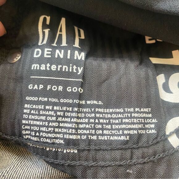 Gap Maternity New With Tags Full Panel Crop Flair Black Jeans Size 28R - Picture 5 of 13